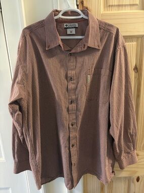 Columbia Men’s Micro‑Check Button‑Down Shirt – Size XXL